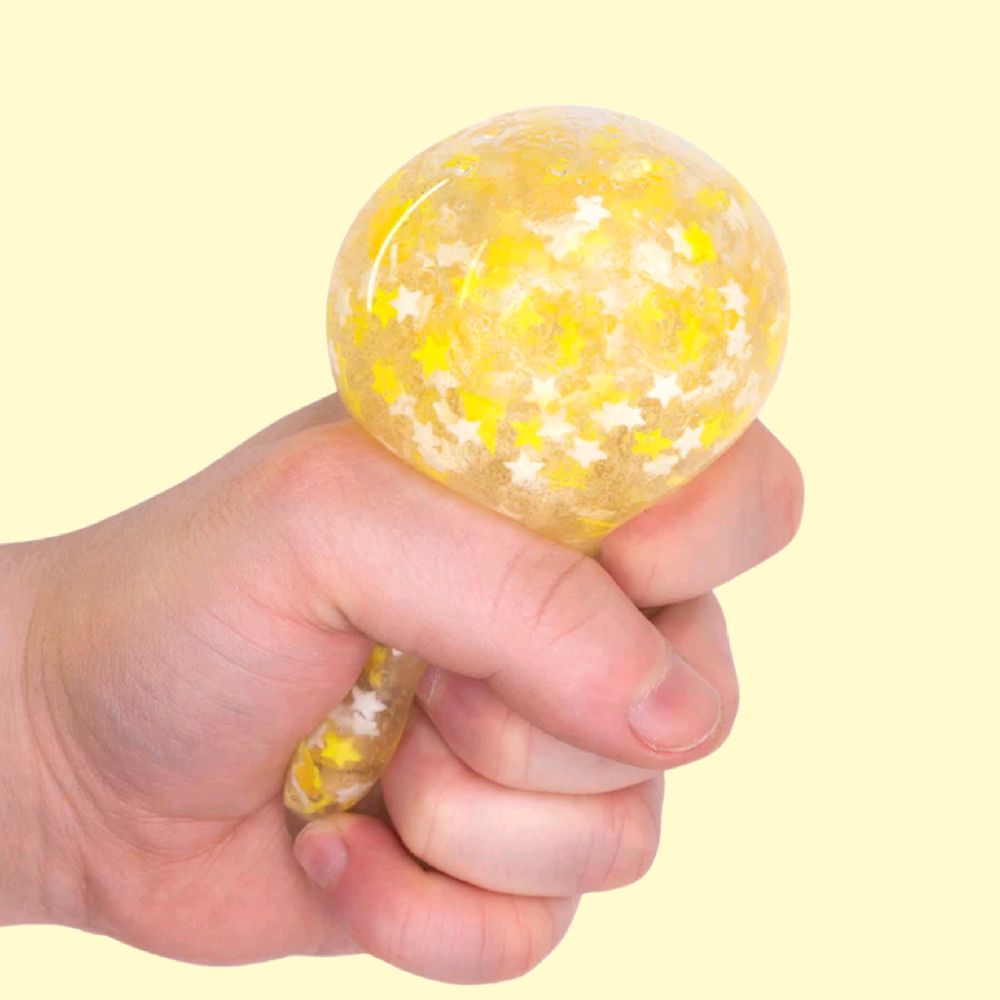 Glow in the dark moons & stars squish ball - scrunchems stress ball sensory fidget