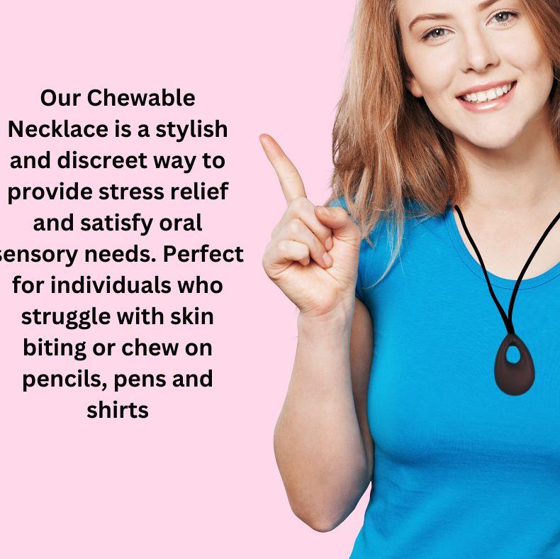 CHEWABLE NECKLACE skin biting stress anxiety reliever oral sensory