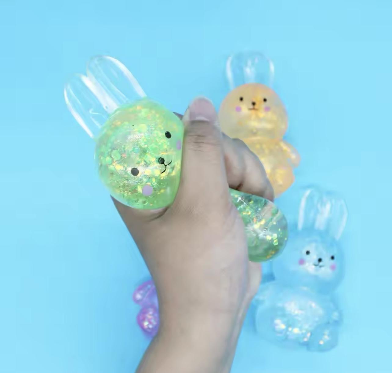 Glitter Bunny Squishy - stress reliever maltose stress ball fidget toy cute