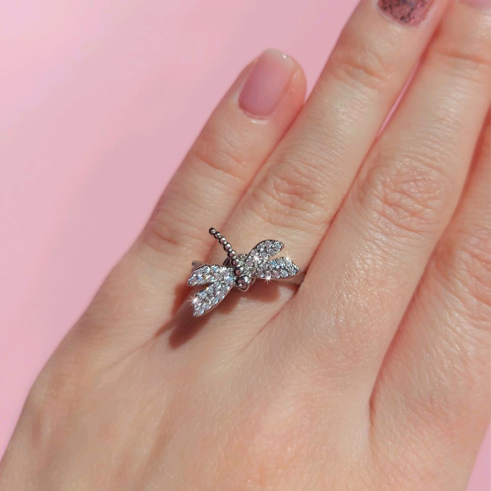 RESIZABLE ANXIETY RING - CLEAR DRAGONFLY anxiety stress reliever