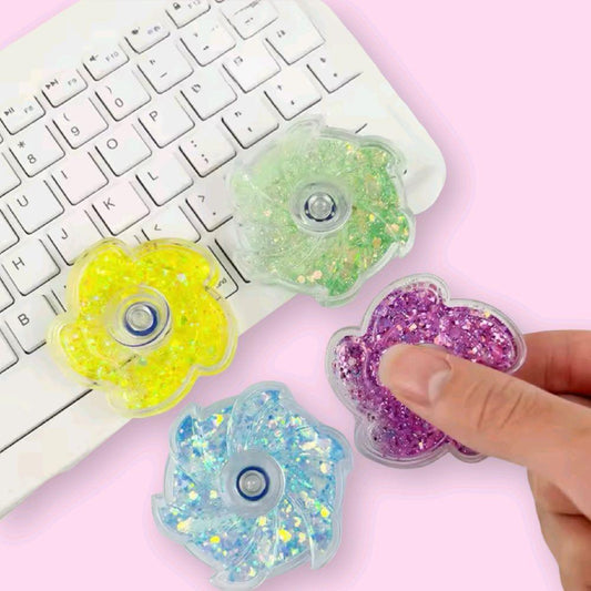 Glitter Fidget Spinner - visual stimming fidget tactile glitter stress anxiety reliever