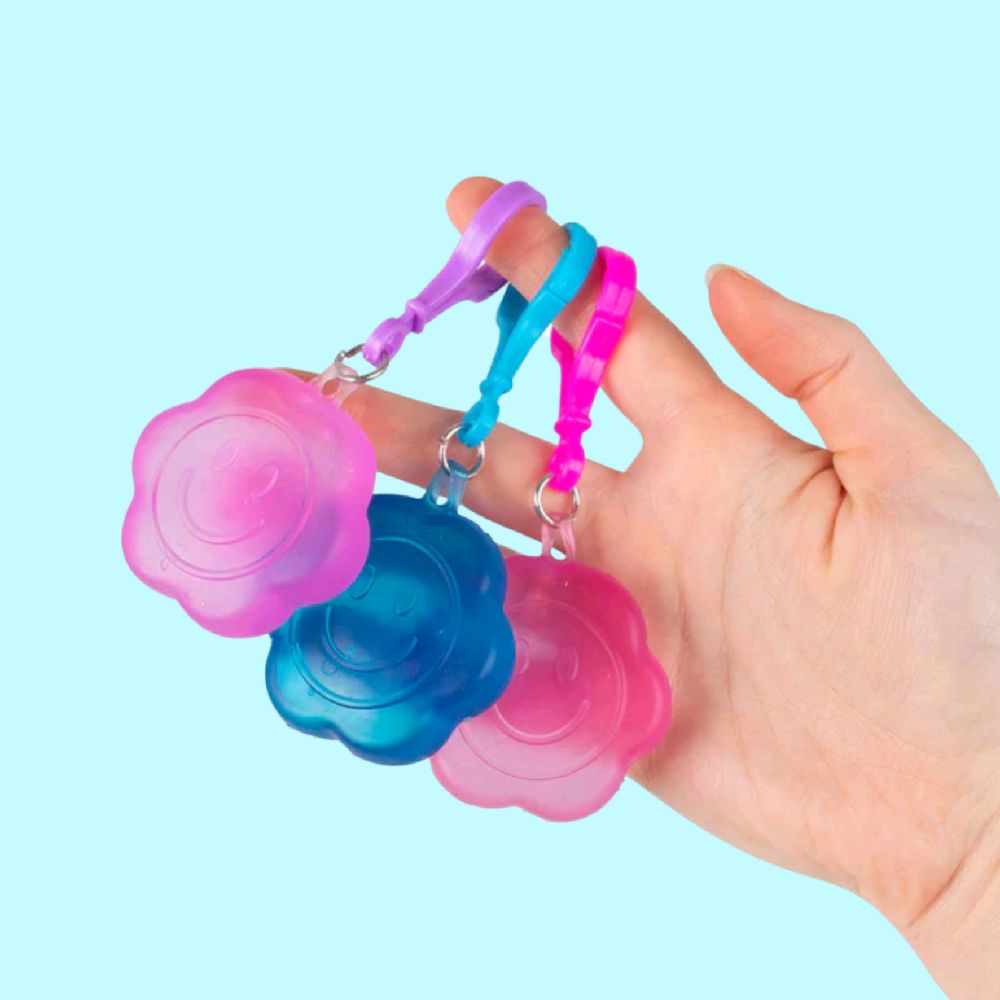 Scrunchems Flower Power Sugar Keychain - sugar squishy sensory fidget keychain