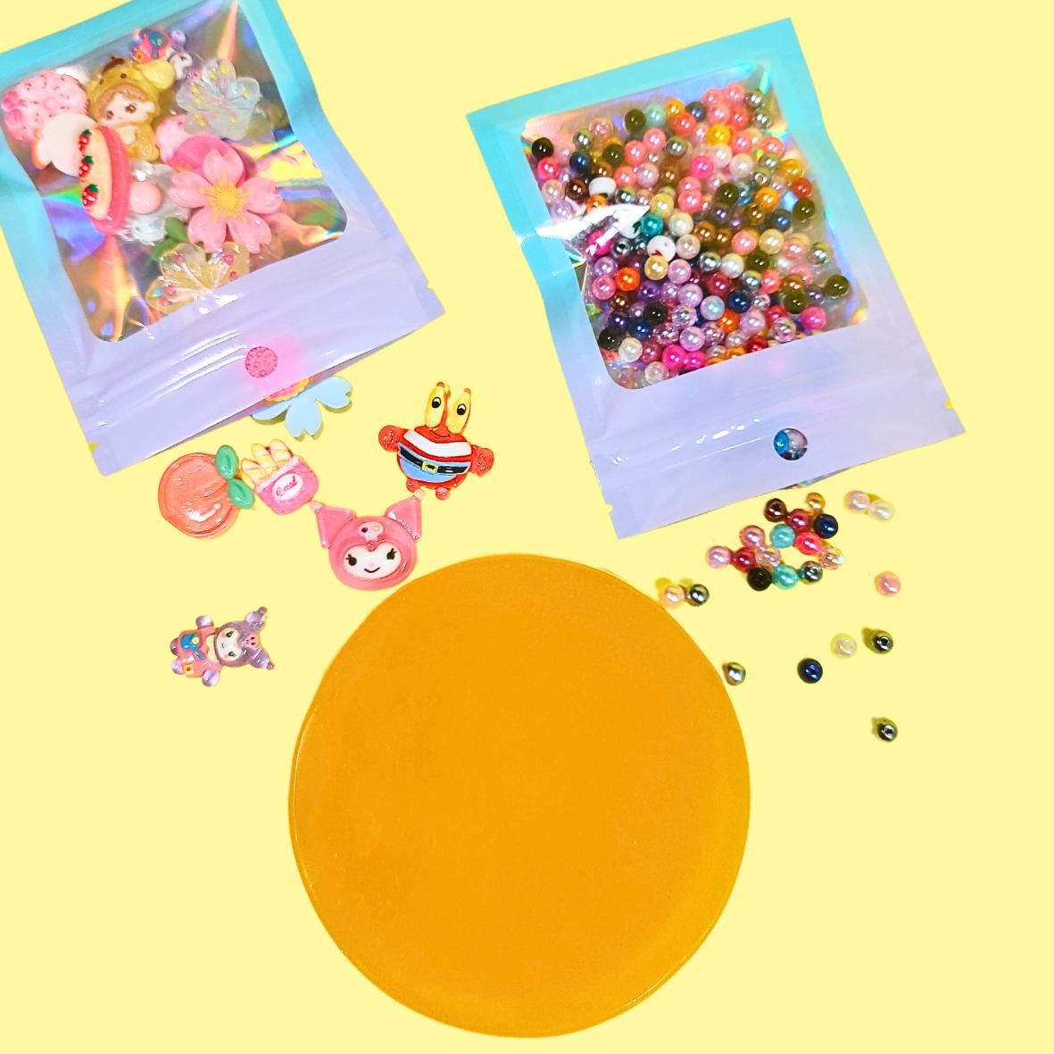 SAVER REUSABLE PICK PAD MAKING BUNDLE - SPECIAL DIY SET CHARMS & BEADS PICK PAD BASE