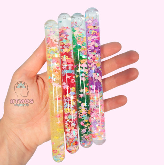 Sensory liquid motion glitter wand