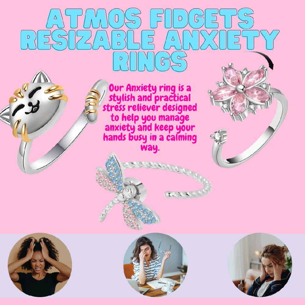 RESIZABLE ANXIETY RING - PINK & BLUE DRAGONFLY ring blue pink stress reliever ADHD