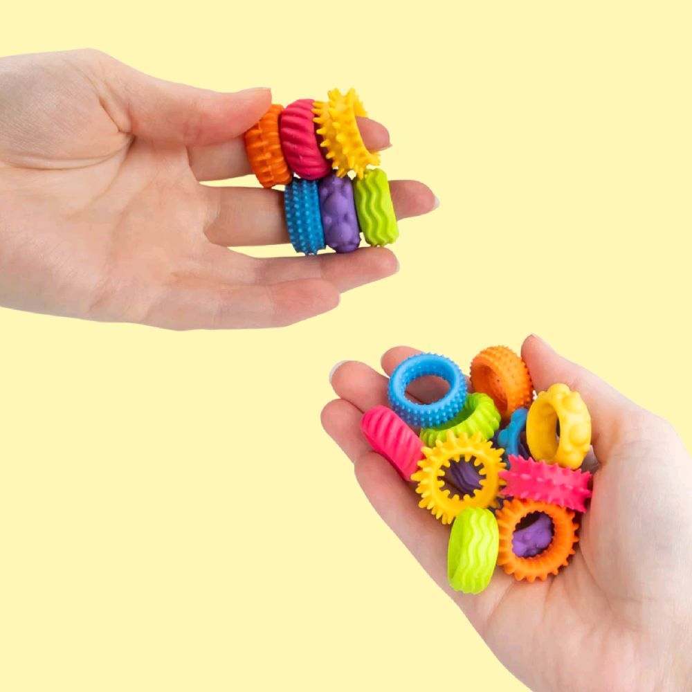 12pcs Sensory Fidget Rings - textured sensory fidget stress anxiety reliever discreet fidget for school work
