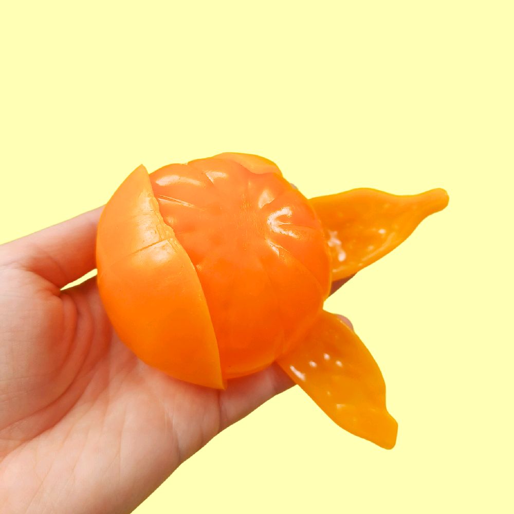 Orange squishy peelable stress ball stress reliever anxiety relief fruit squishy