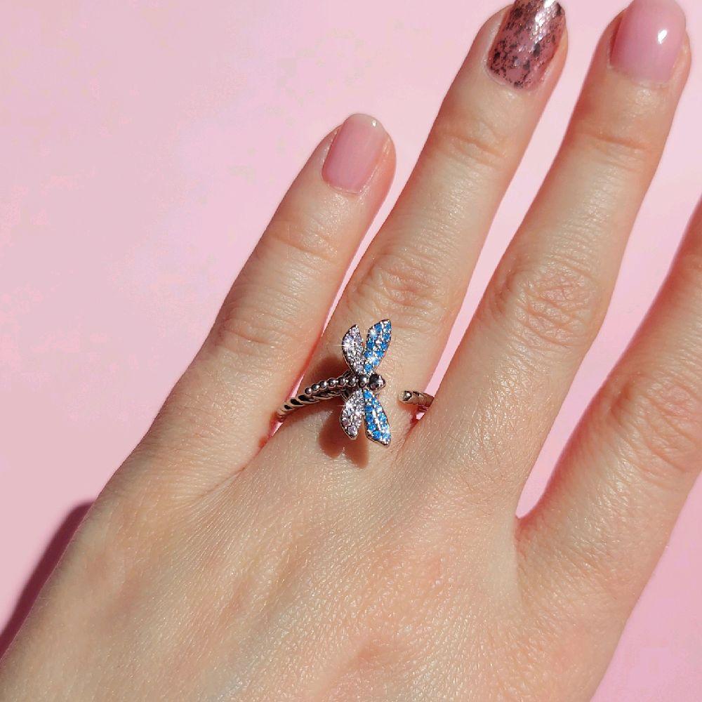 RESIZABLE ANXIETY RING - PINK & BLUE DRAGONFLY ring blue pink stress reliever ADHD