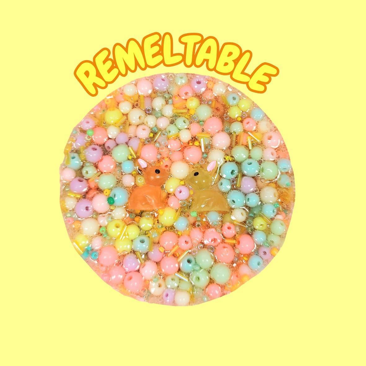 REUSABLE EASTER PICK PAD - with glow in the dark bunny Easter skin picking dermaillomania special DIY remeltable picky pad
