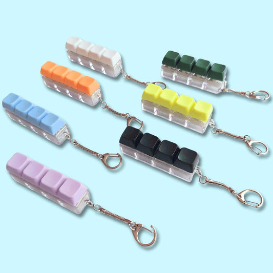 Keyboard Fidget Keychain - tactile sensory fidget stress reliever