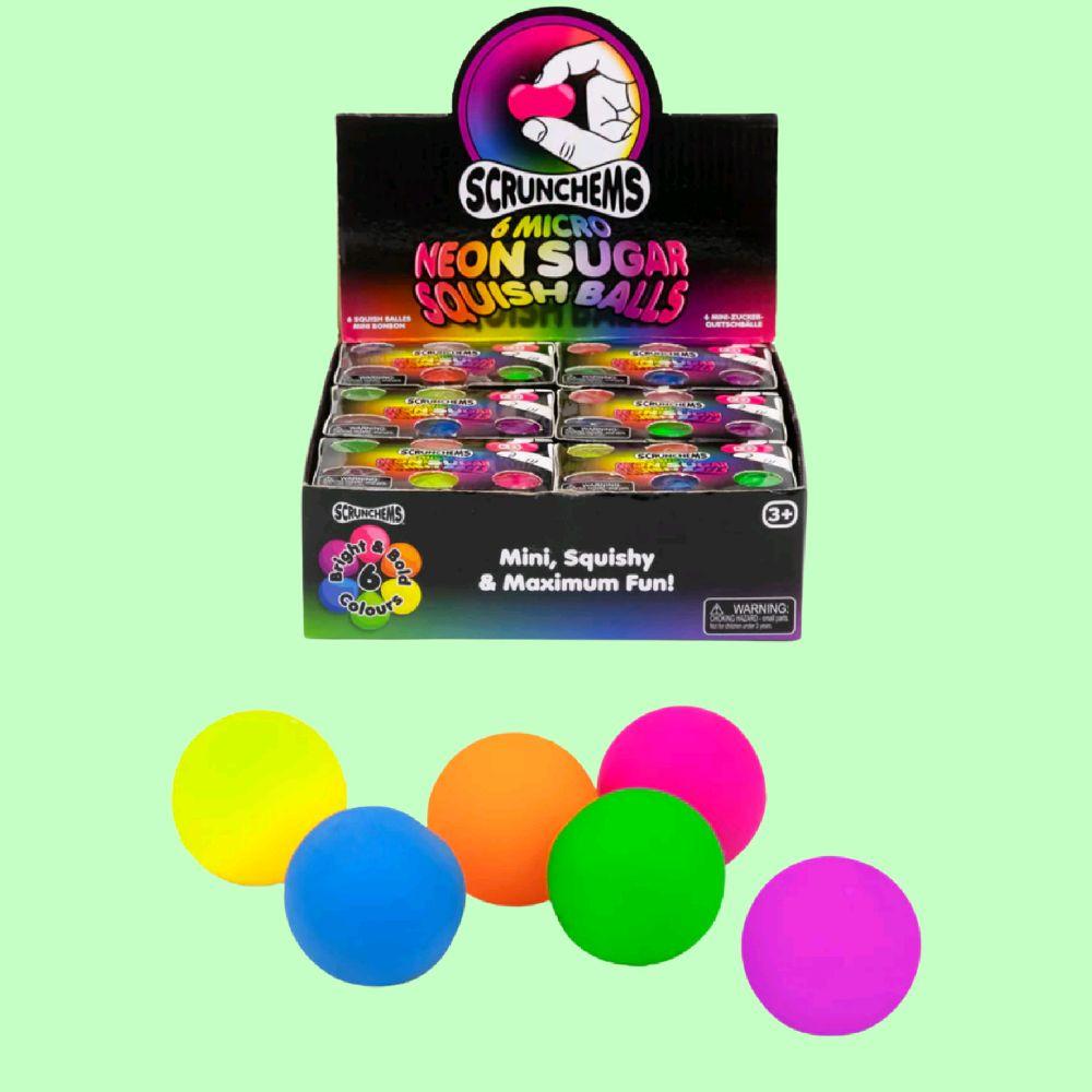 6pcs Scrunchems Micro Sugar Maltose Squish Ball - stress relief anxiety reliever sensory