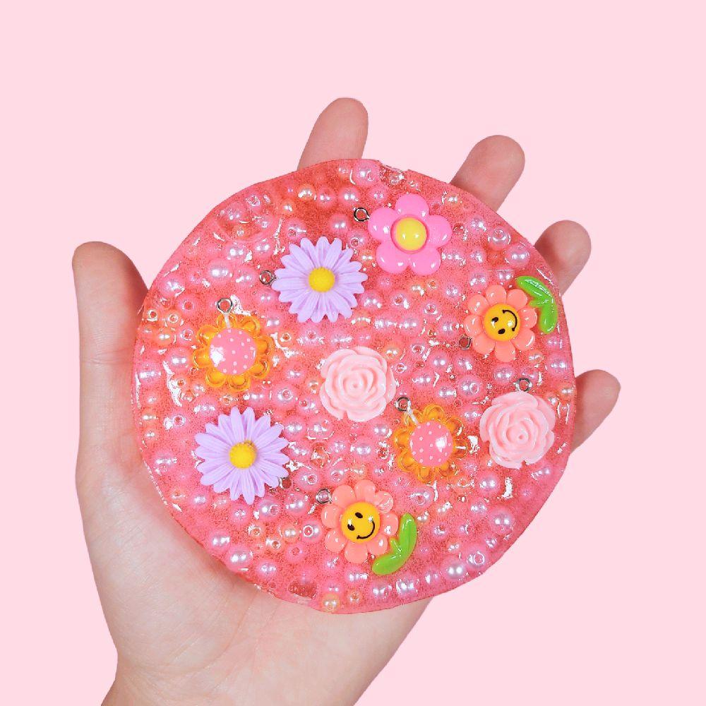 REUSABLE PICK PAD - pink flowers DIY remeltable picky pad redirect skin picking stress reliever dermatillomania