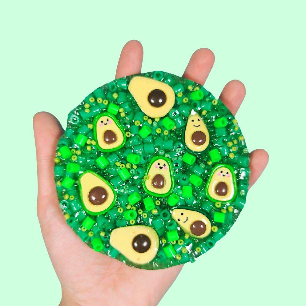 REUSABLE PICK PAD - remeltable green avocado DIY picky pad skin nail picking stress relief dermatillomania