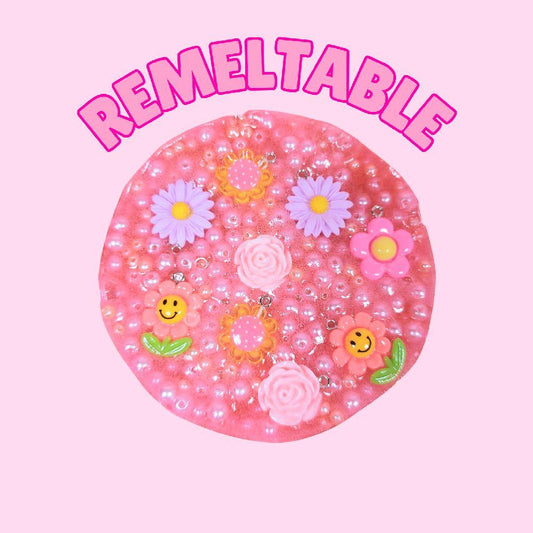 REUSABLE PICK PAD - pink flowers DIY remeltable picky pad redirect skin picking stress reliever dermatillomania