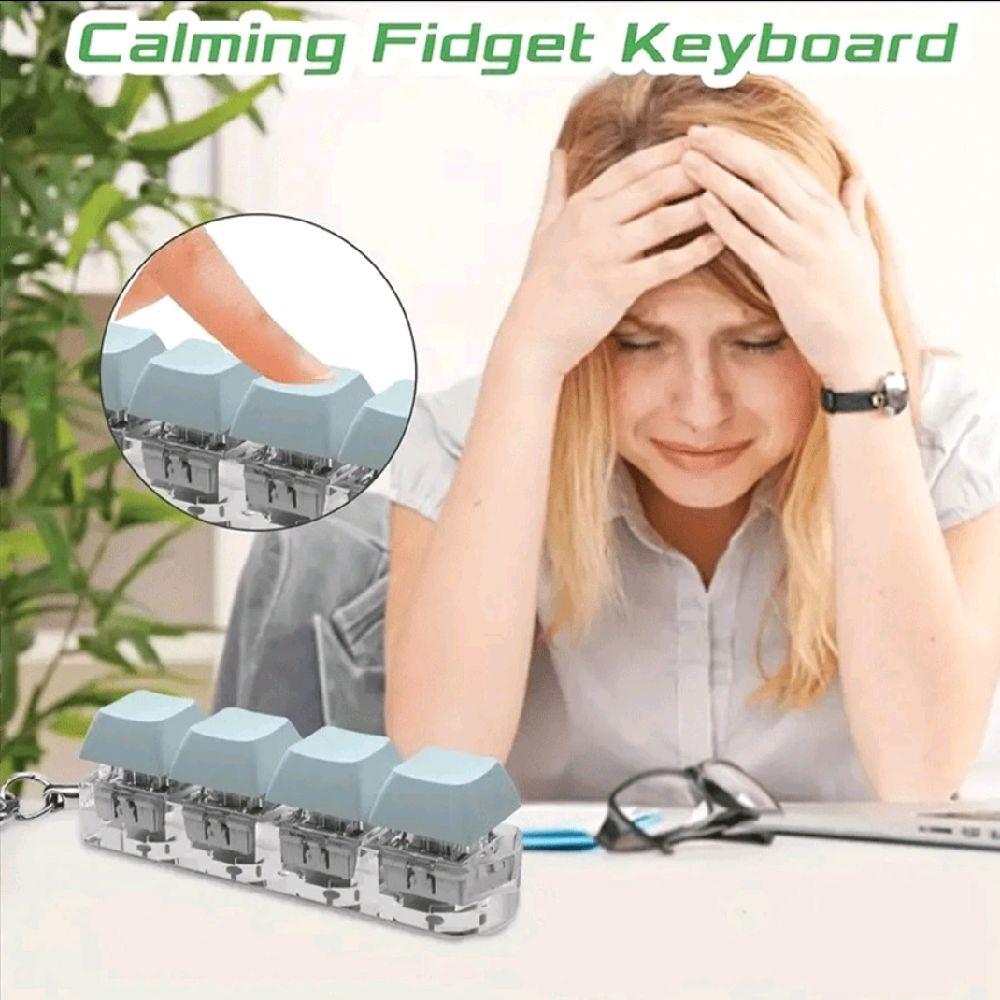 Keyboard Fidget Keychain - tactile sensory fidget stress reliever