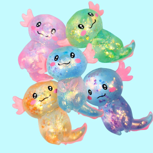 Axolotl Sugar Squishy - squeeze stress reliever fidget sensory glitter axolotl