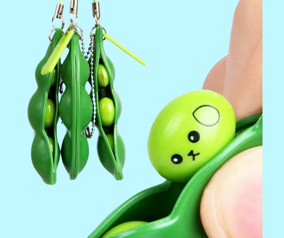Pea pod fidget keychain stress anxiety reliever fidget toy autism sensory toy adhd