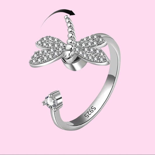 RESIZABLE ANXIETY RING - CLEAR DRAGONFLY anxiety stress reliever