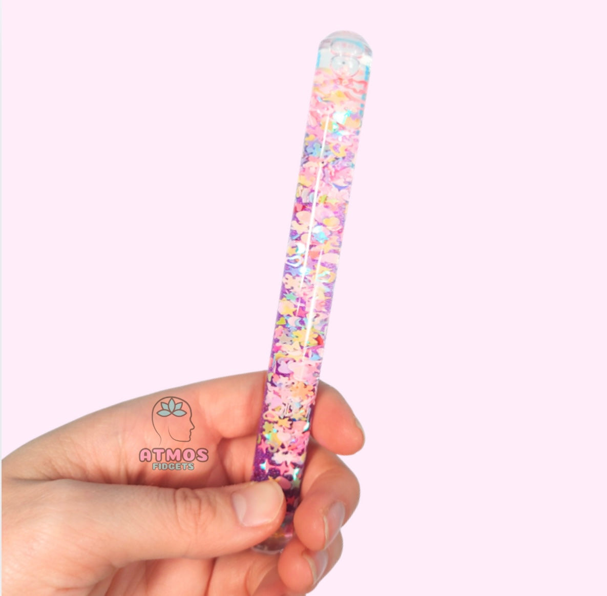 Sensory liquid motion glitter wand