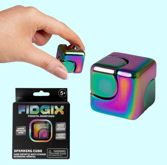 FIDGIX SPINNING CUBE - metal fidget spinner