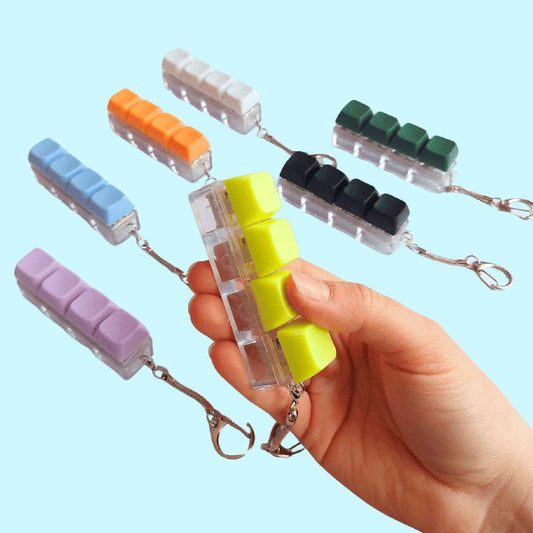 Keyboard Fidget Keychain - tactile sensory fidget stress reliever