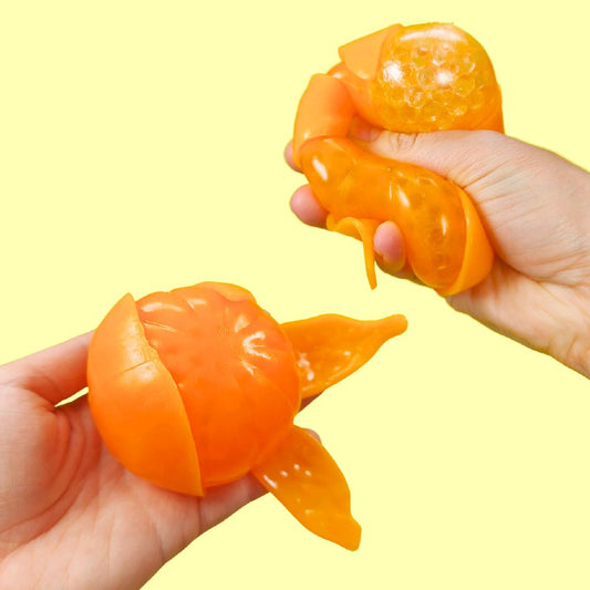 Orange squishy peelable stress ball stress reliever anxiety relief fruit squishy