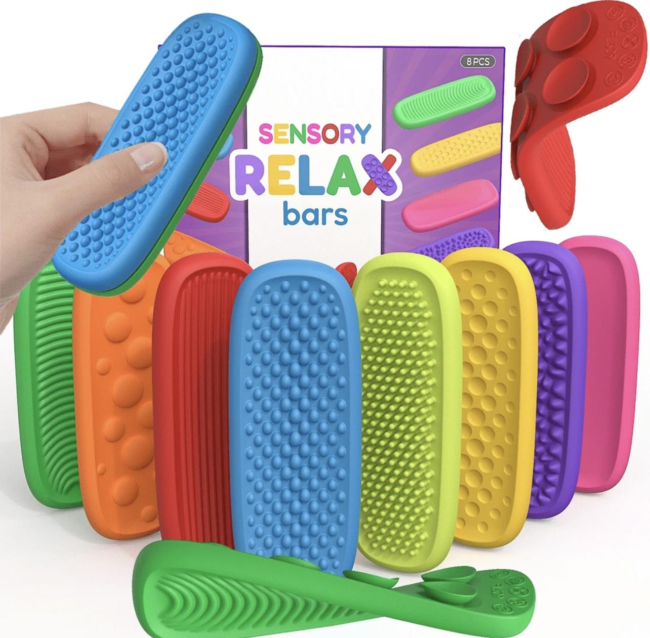 Sensory relax stones - silicone worry stone textured adhd stress relief toy