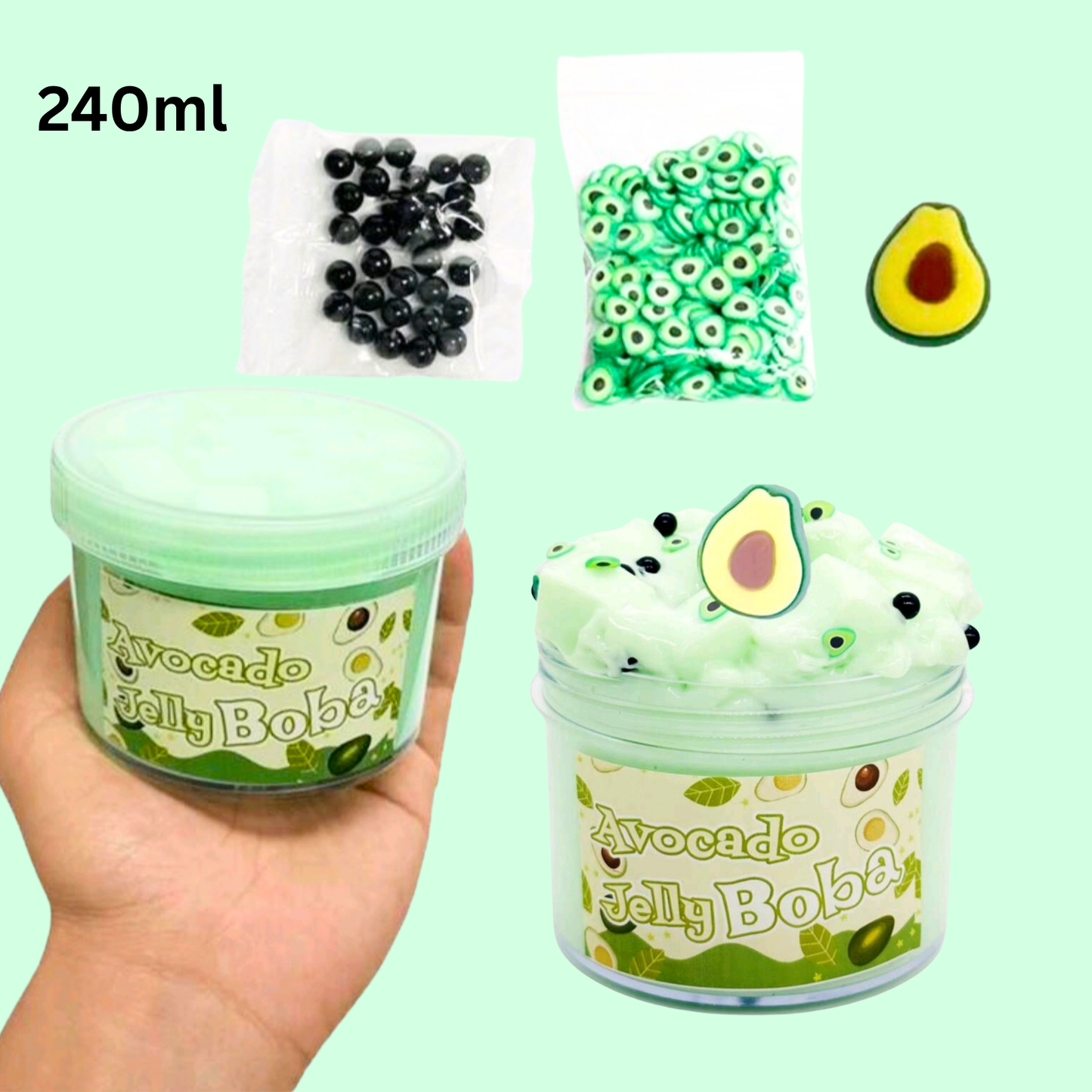 Avocado Jelly Boba Slime