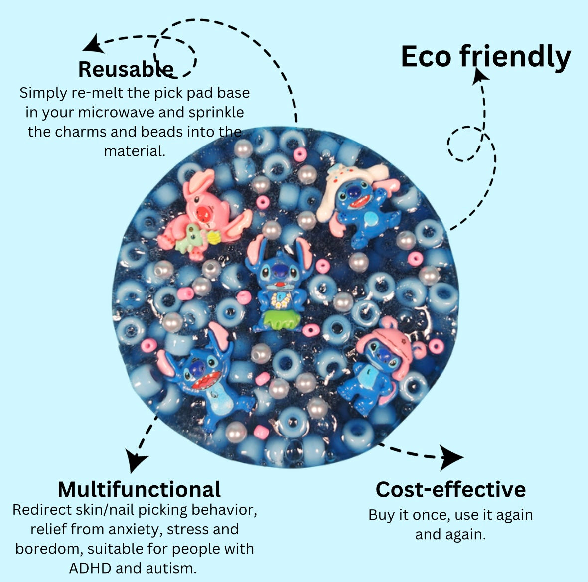 Reusable Picky Pad - Disney Stitch blue