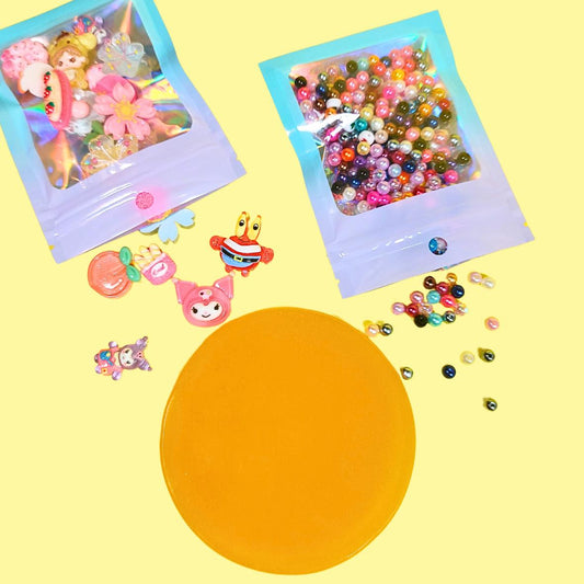 SAVER REUSABLE PICK PAD MAKING BUNDLE - SPECIAL DIY SET CHARMS & BEADS PICK PAD BASE