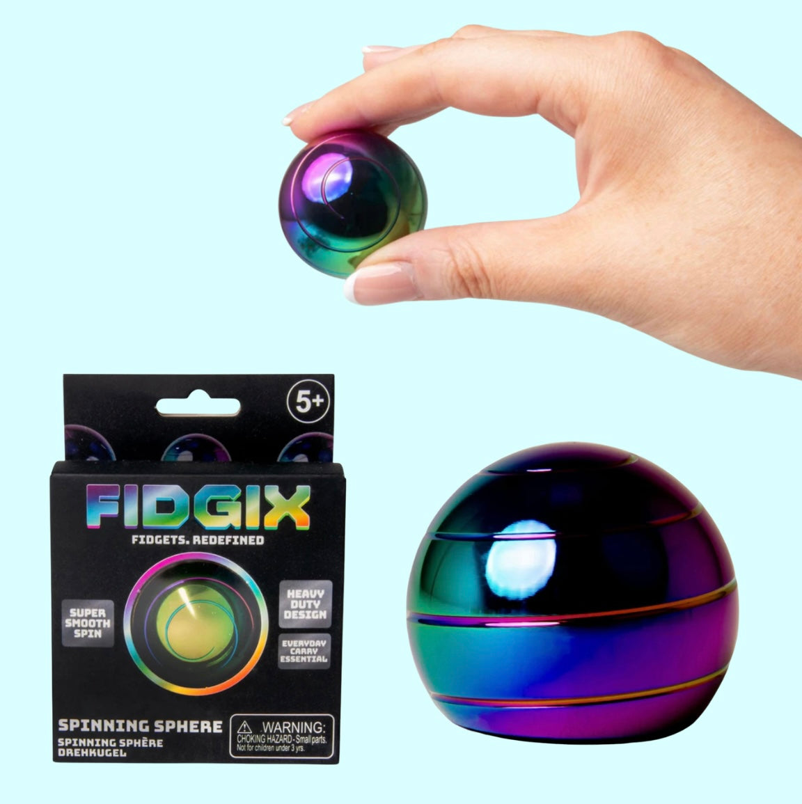 FIDGIX SPINNING SPHERE - metal sensory fidget
