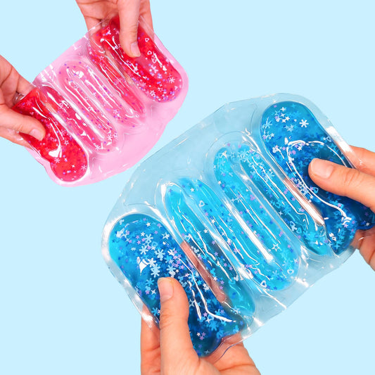 Fidget Water Maze Sensory Squishy Mat - glitter water pad liquid gel mat visual stimming