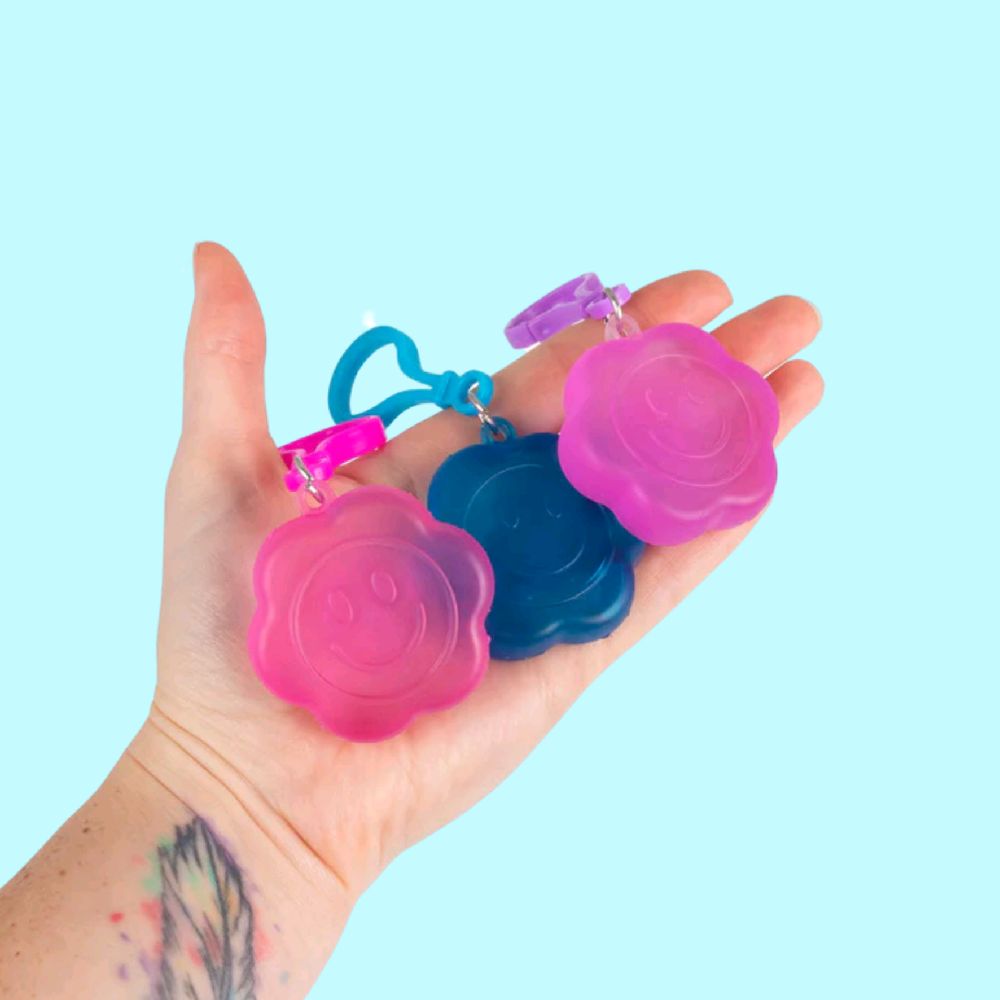 Scrunchems Flower Power Sugar Keychain - sugar squishy sensory fidget keychain