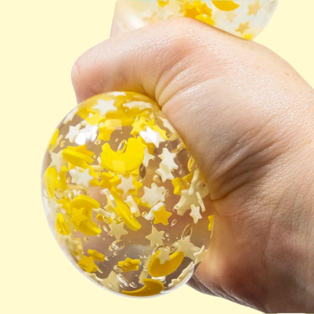 Glow in the dark moons & stars squish ball - scrunchems stress ball sensory fidget