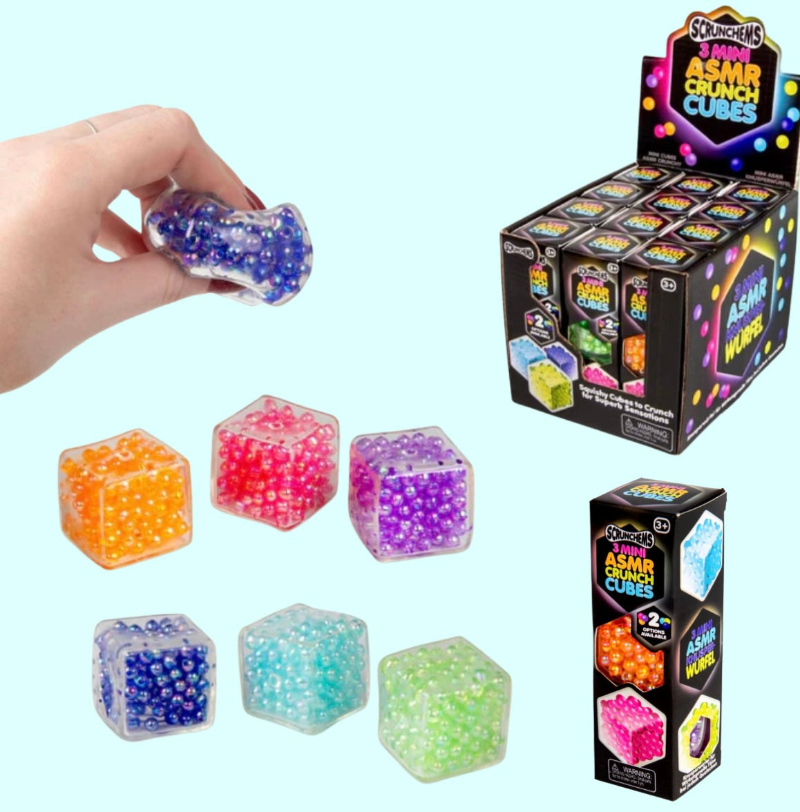 Scrunchems mini ASMR Crunch Cubes - 3 pieces