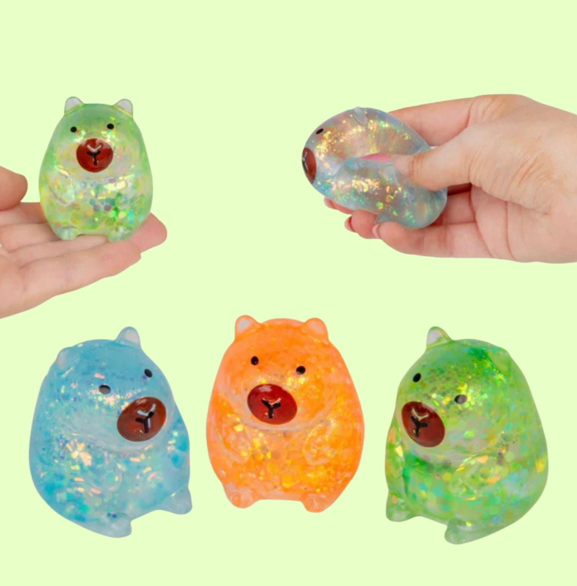 Scrunchems 3pcs mini capybara sugar squishy