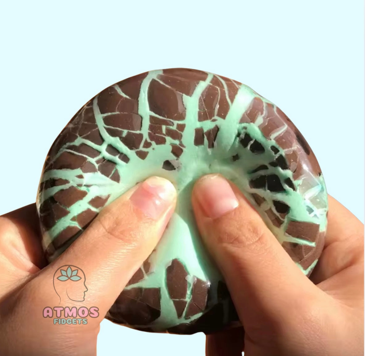 Mint chocolate Wax cracking ball - soft clay filled