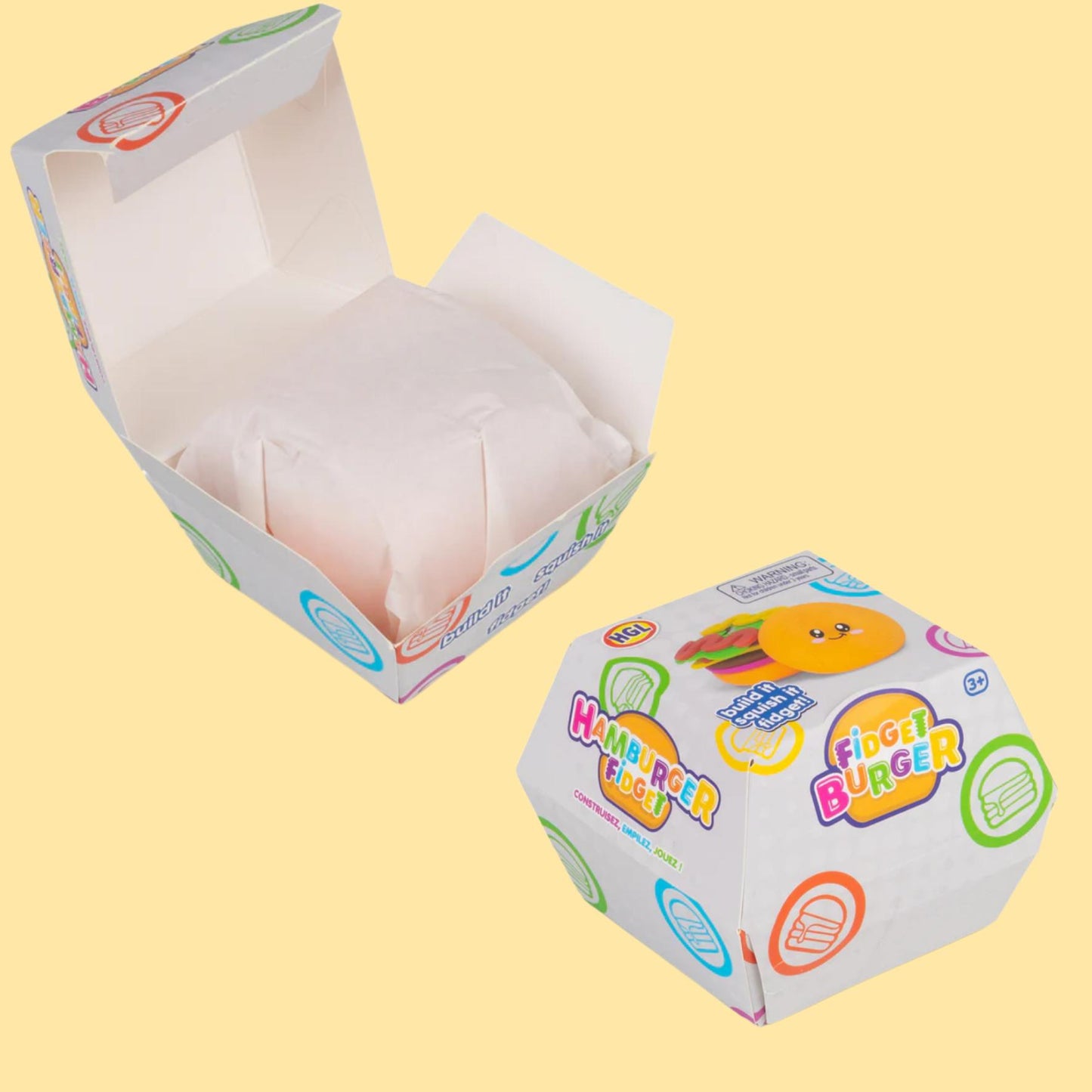 Fidget Burger - squishy burger stress reliever stress ball anxiety sensory fidget