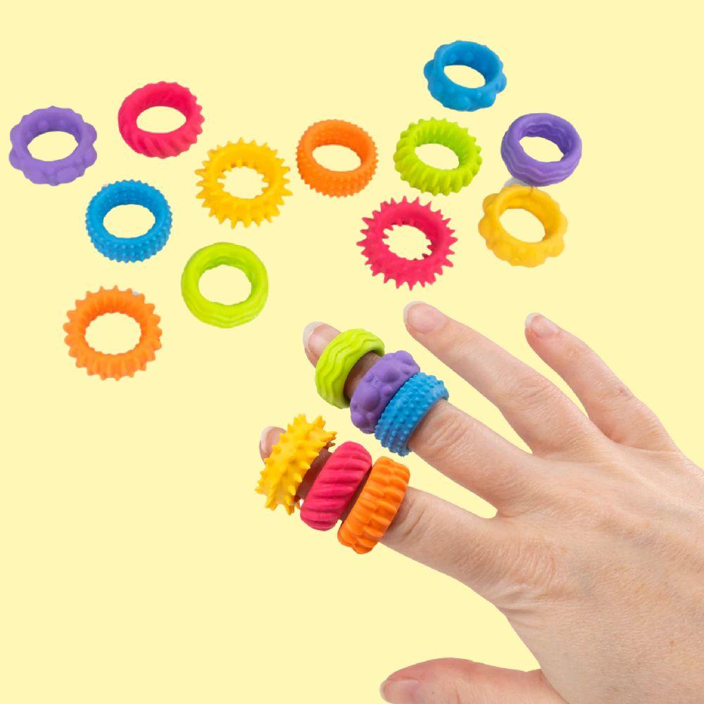 12pcs Sensory Fidget Rings - textured sensory fidget stress anxiety reliever discreet fidget for school work