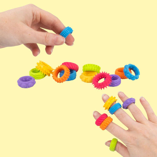 12pcs Sensory Fidget Rings - textured sensory fidget stress anxiety reliever discreet fidget for school work