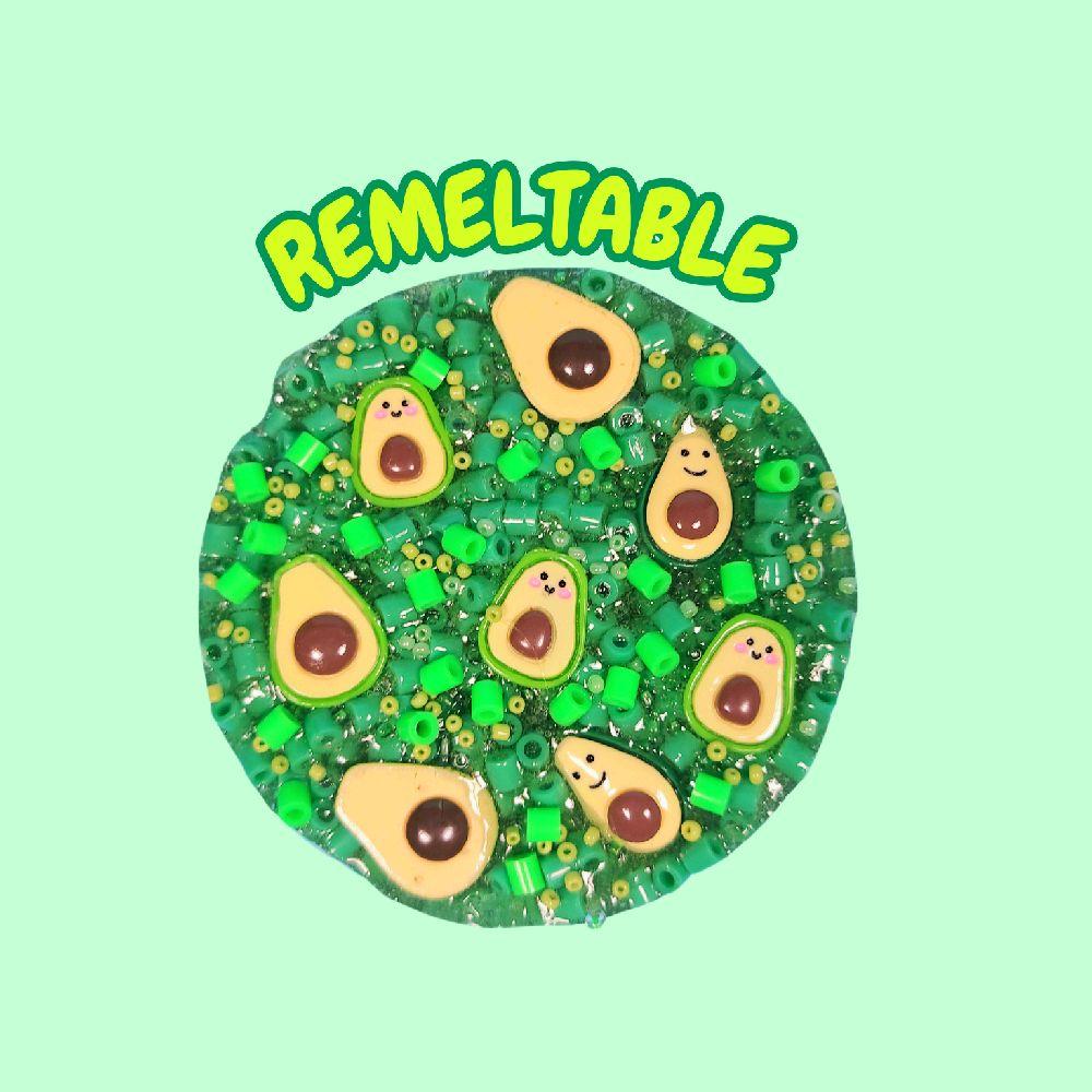 REUSABLE PICK PAD - remeltable green avocado DIY picky pad skin nail picking stress relief dermatillomania
