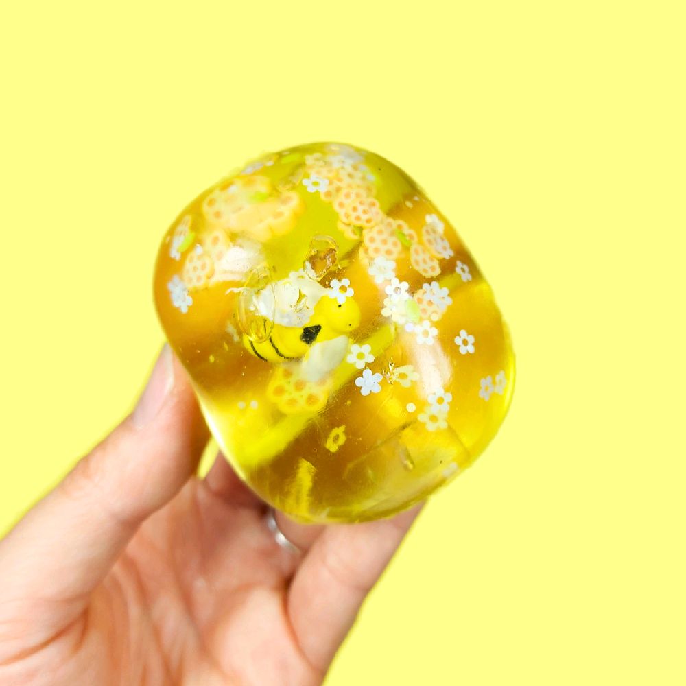 Soft Sugar Ball - Honey bee and sea themed fushion squish ball  blue yellow stress ball stress anxiety reliever fidget toy sensory