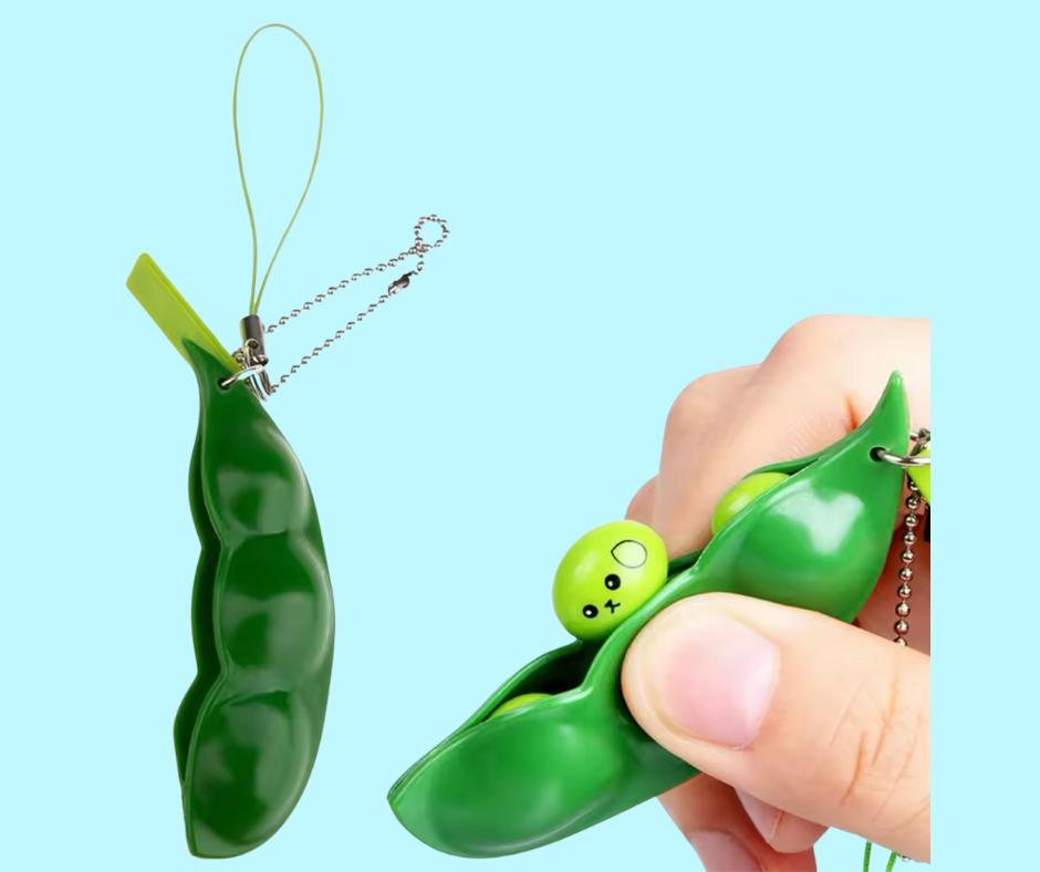 Pea pod fidget keychain stress anxiety reliever fidget toy autism sensory toy adhd