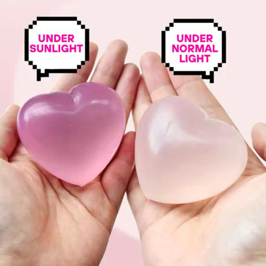 Colour changing heart sugar ball stress ball squishy fidget toy stress reliever anxiety reliever