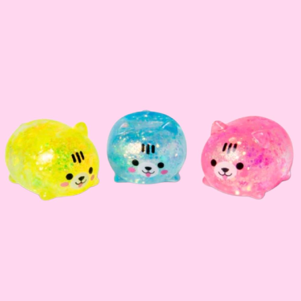 3pcs Scrunchems Diddy Squishy Kitties - sugar mini cats sensory fidget stress reliever