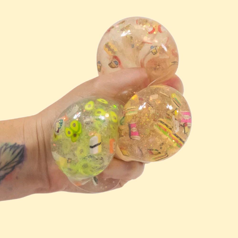 3pcs Fast Food Squish Ball - scrunchems fast food diddy sensory fidget toy stress ball