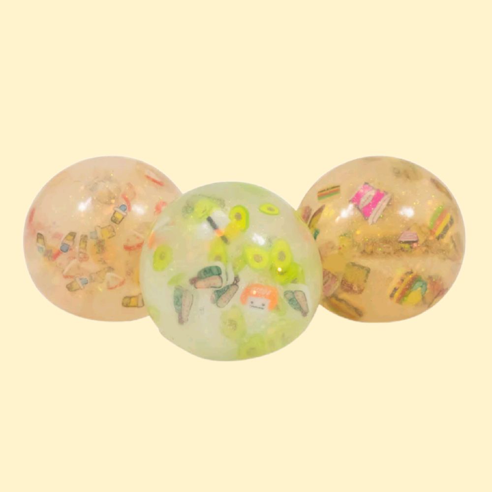 3pcs Fast Food Squish Ball - scrunchems fast food diddy sensory fidget toy stress ball