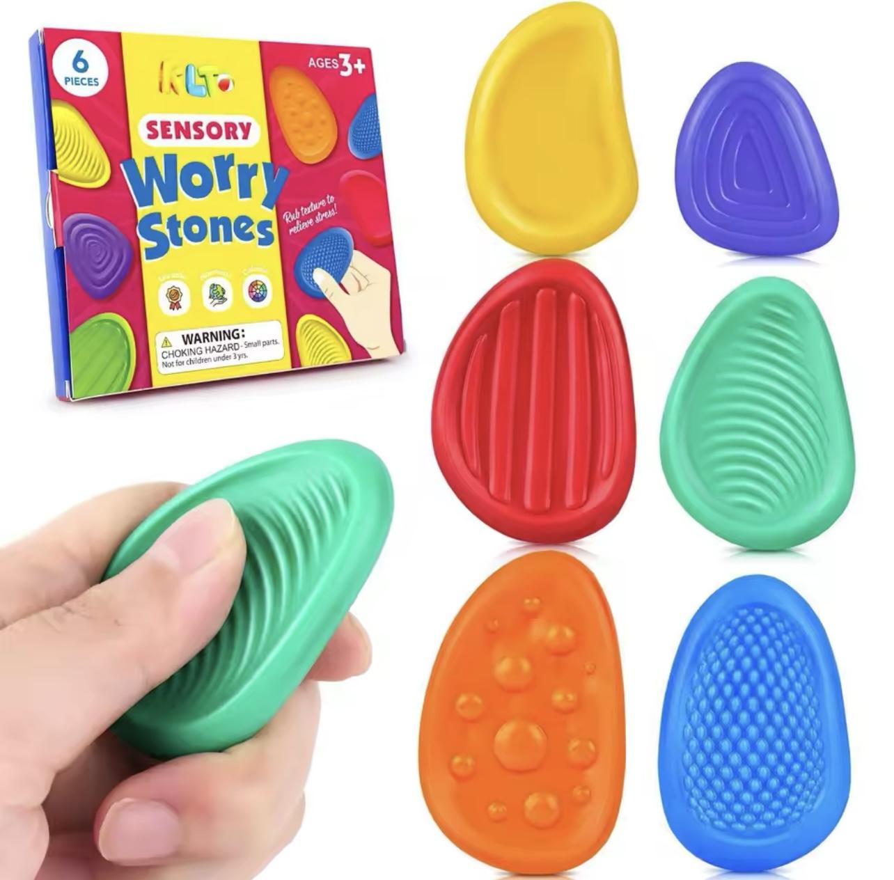 Sensory Worry Stones stress anxiety reliever fidget toy for adults kids autism adhd