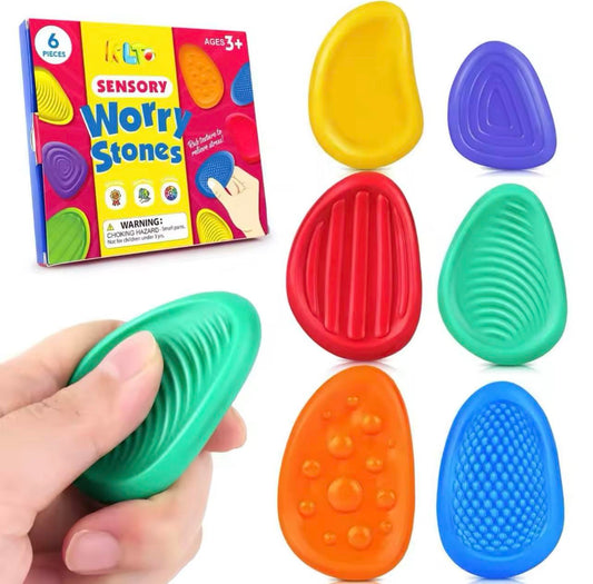 Sensory Worry Stones stress anxiety reliever fidget toy for adults kids autism adhd